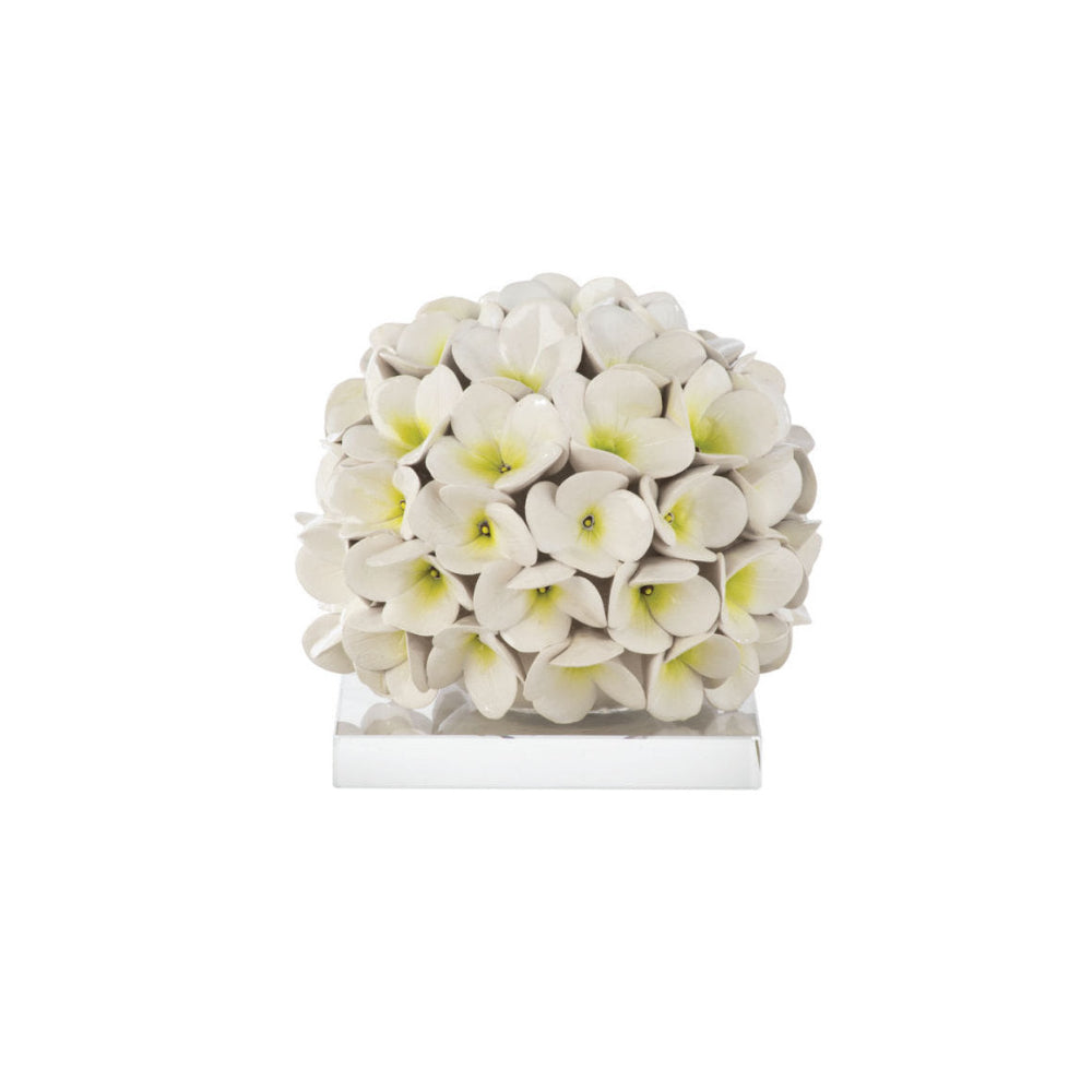 Piantina Foglia Ortensia Gli Alberelli in ceramica Capodimonte 18 cm con base – Decorazione e bomboniera elegante Made in Italy