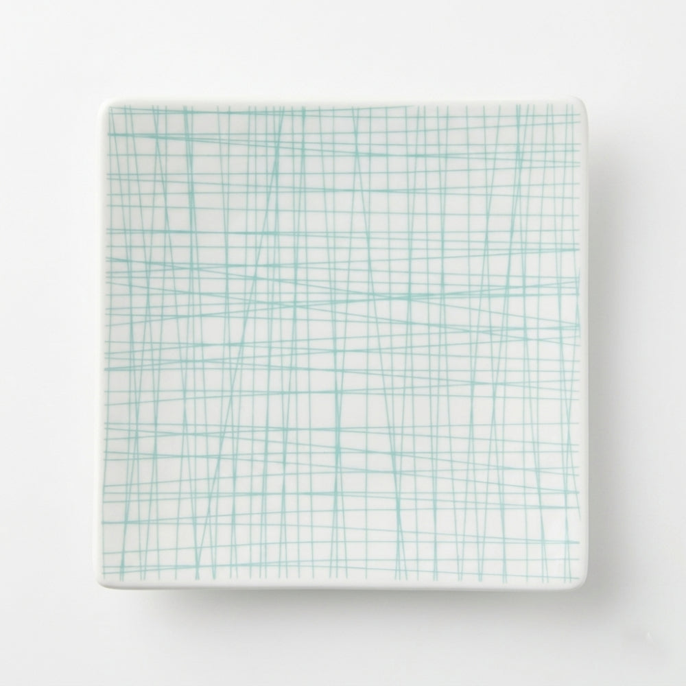 Piatto quadrato Rosenthal Mesh Aqua porcellana 18x18 cm design moderno