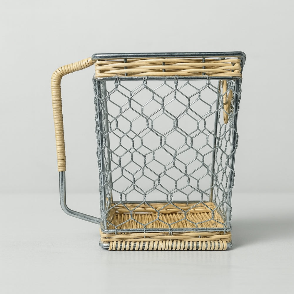 Porta Brick Brandani effetto rattan – Misure 18x13x9,5 cm – per confezioni tetrapack