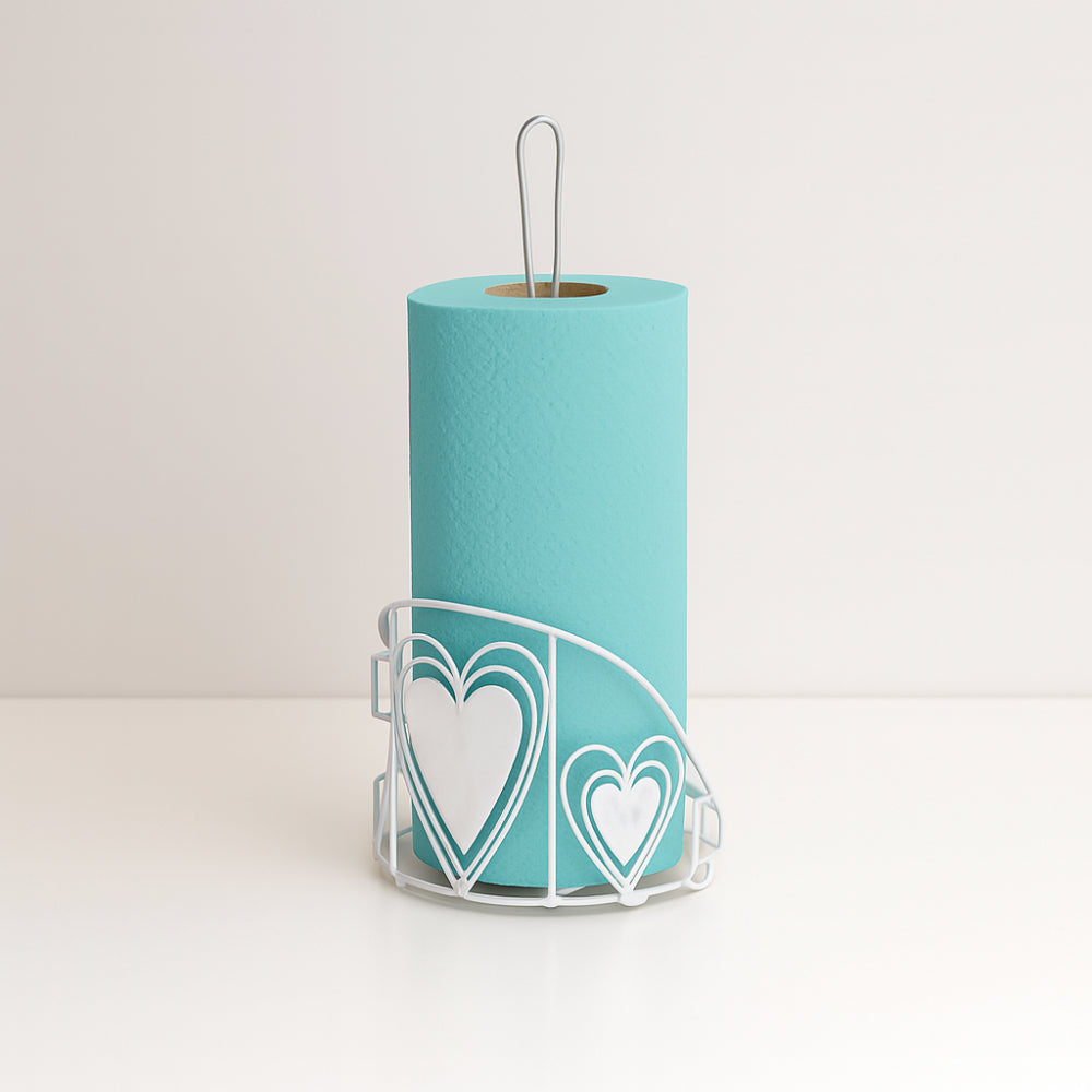 Porta Scottex Brandani Filo Cuore Bianco H 30 cm in metallo