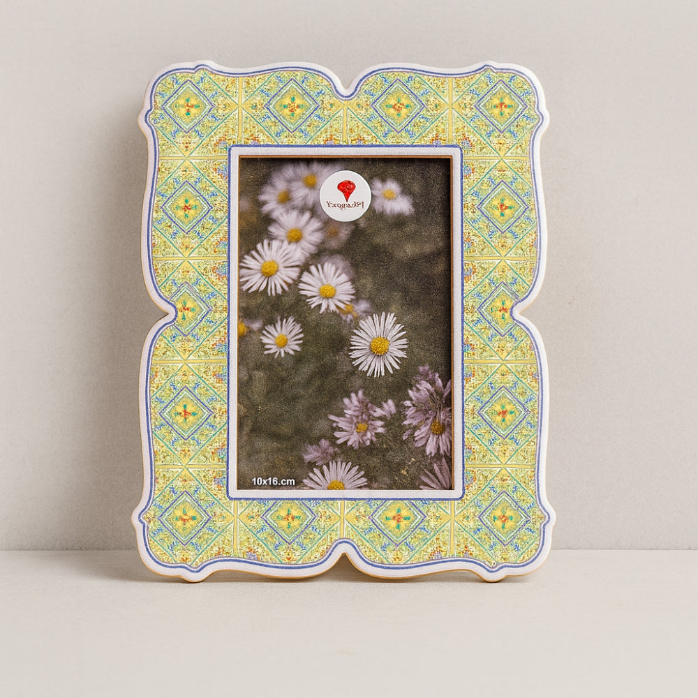 Portafoto Cuorematto in legno decorato Linea Mediterraneo 18×23 cm