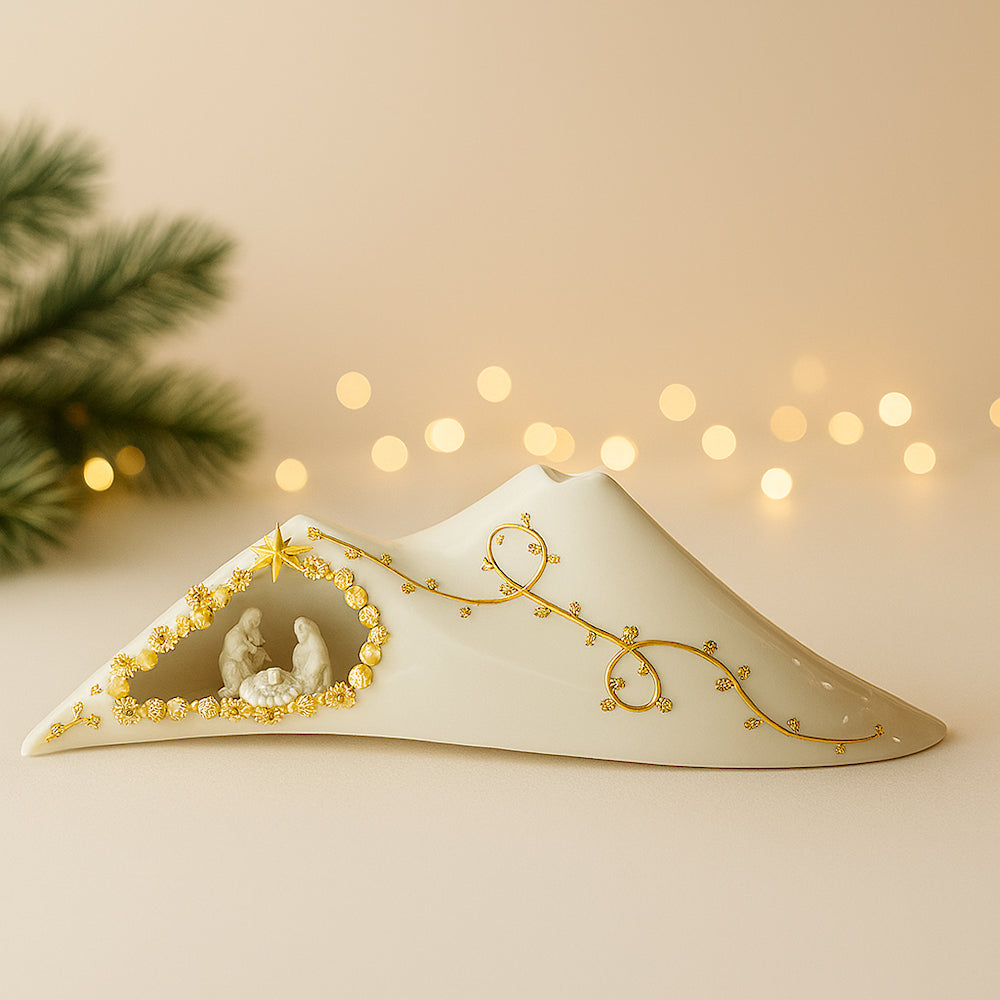 Presepe Sharon Vesuvio Brille con Sacra Famiglia in porcellana h 25 cm – decorazione natalizia Made in Italy