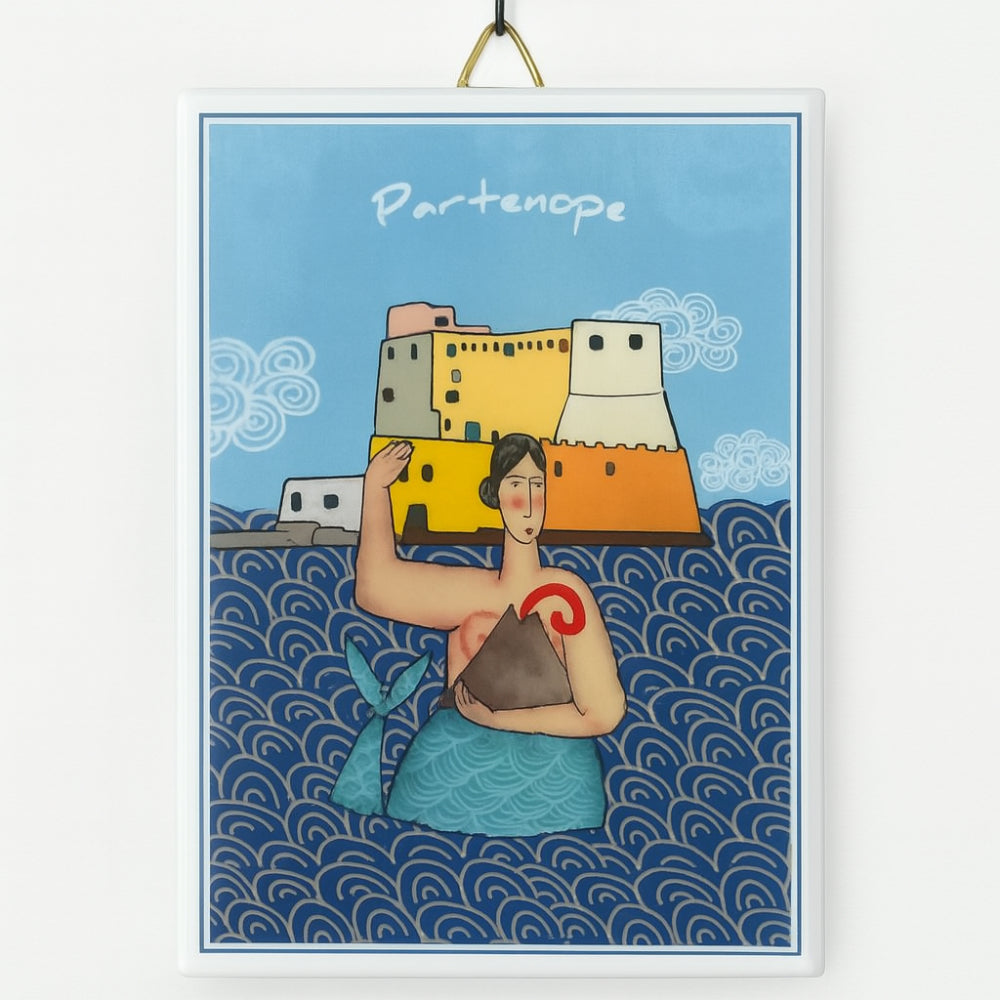 Quadretto Terre di Scirocco Partenope 13,5x18 cm – ceramica artistica dipinta a mano – Made in Italy
