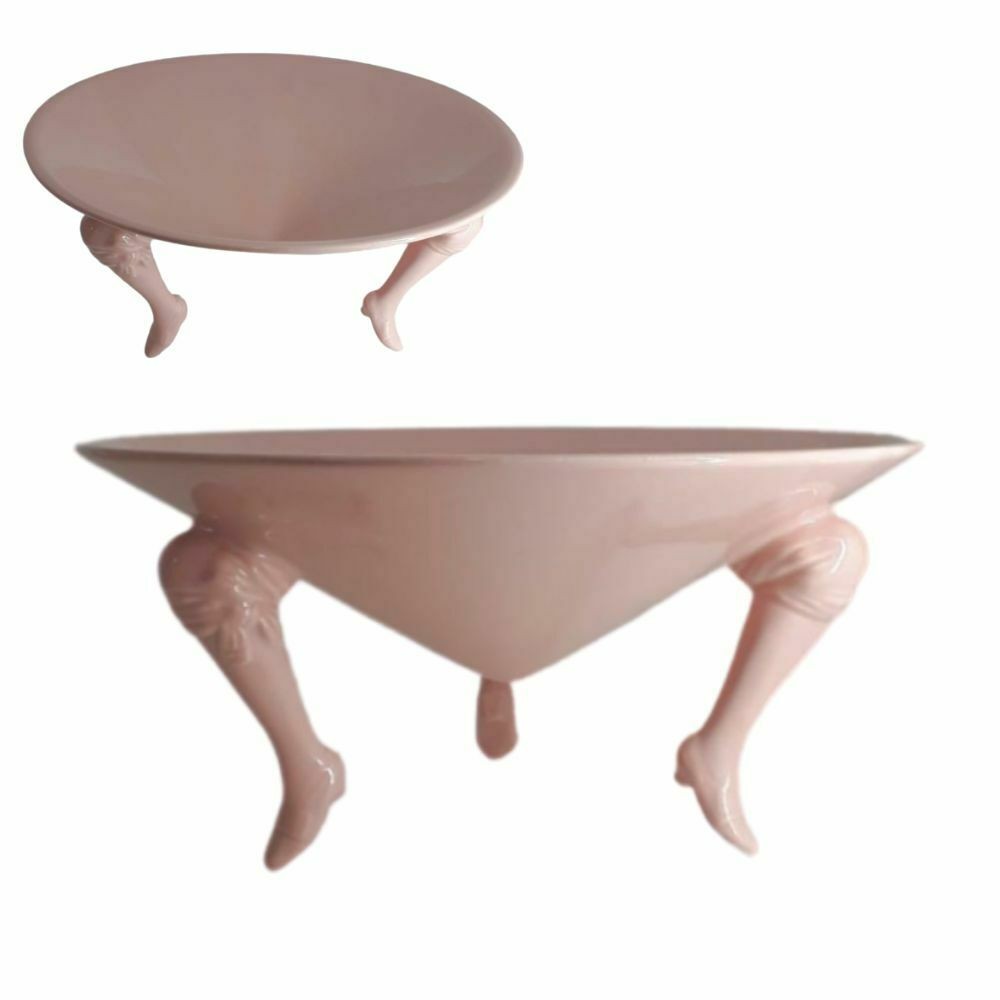 Rebirth Centrotavola Moderno In Ceramica Rosa Cipria In Punta di Piedi Big Italy