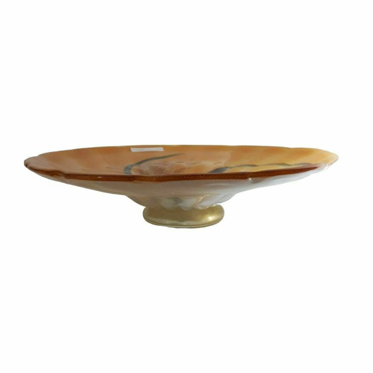 Rigatti Centrotavola In Vetro Ambra H.11xø44cm Porta Fiori Classico Collezione