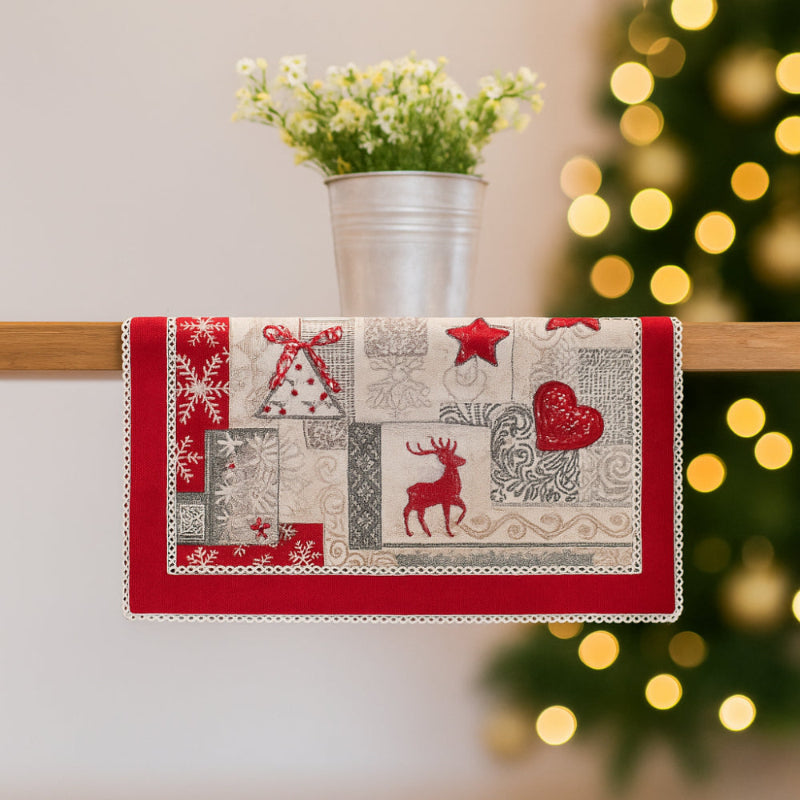 Runner natalizio in tessuto gobelin 140x47 cm New Diffusion – raffinata decorazione da tavola per le feste