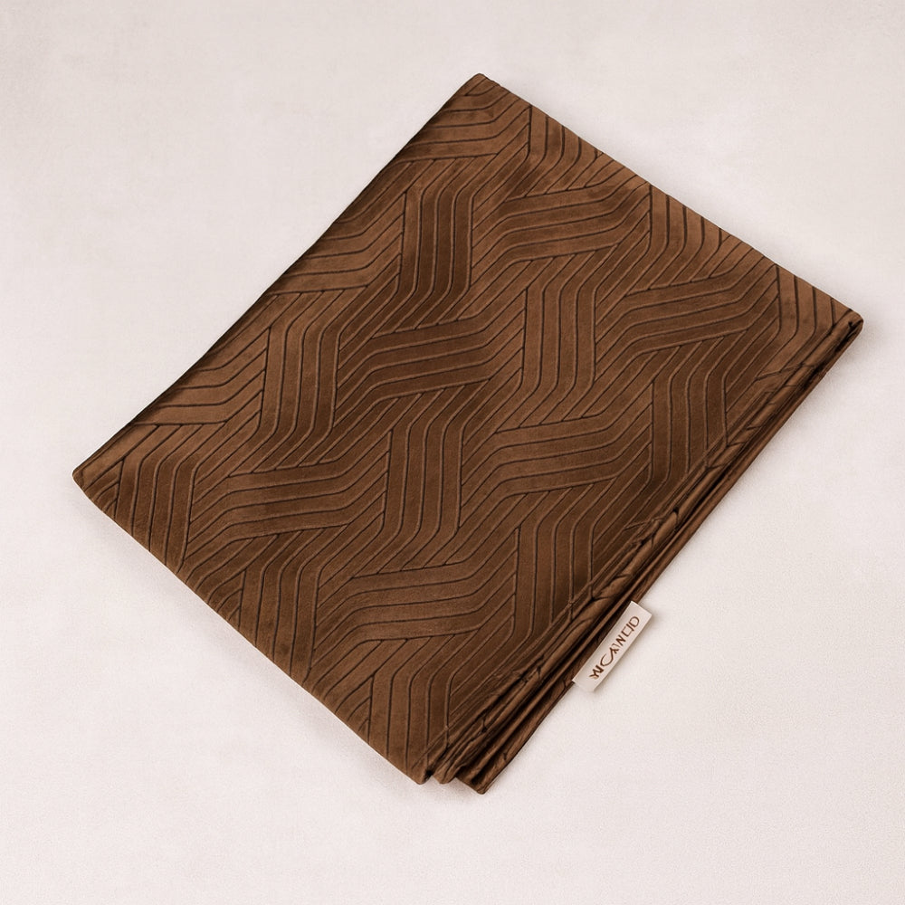 Runner velvet visone Paola Rolando 140x40 cm decorazione tavola