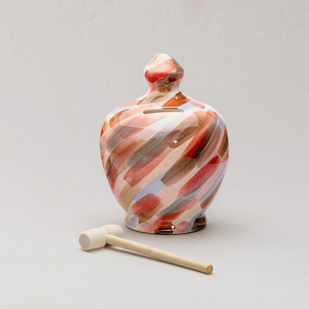 Salvadanaio Cuorematto Serafino salvasogni bomboniera in ceramica 12x10 cm