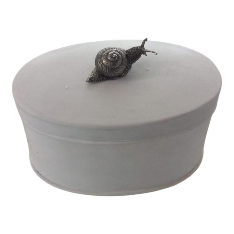 Scatola lumaca Daliana Old Sheffield Shabby Chic 16x10,5 cm portaoggetti decorativo