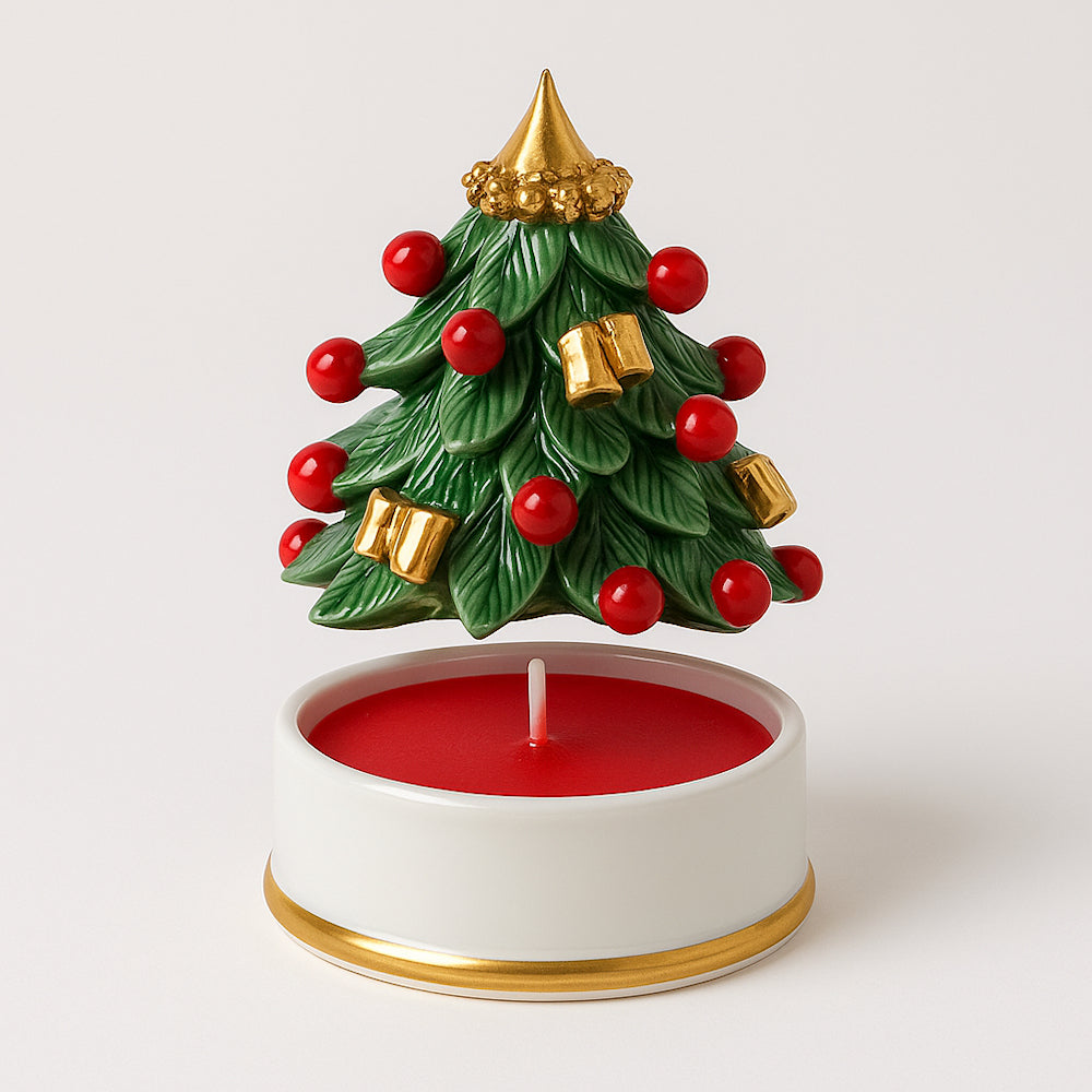 Scatola porcellana Capodimonte Majello con candela 10x9 cm