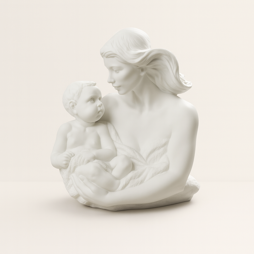 Scultura Nao Che Dolce Sei Lladró porcellana bimba maternita
