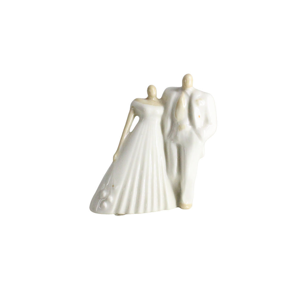 Ser Coppietta Sposi in Porcellana Fine Cake Topper 6.5x6 Stilizzati