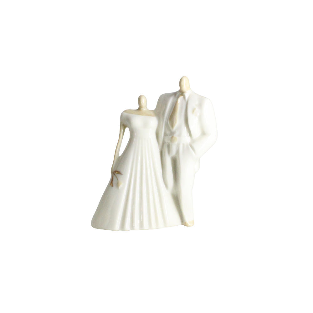 Ser Coppietta Sposi in Porcellana Fine Cake Topper 9x6 Stilizzati