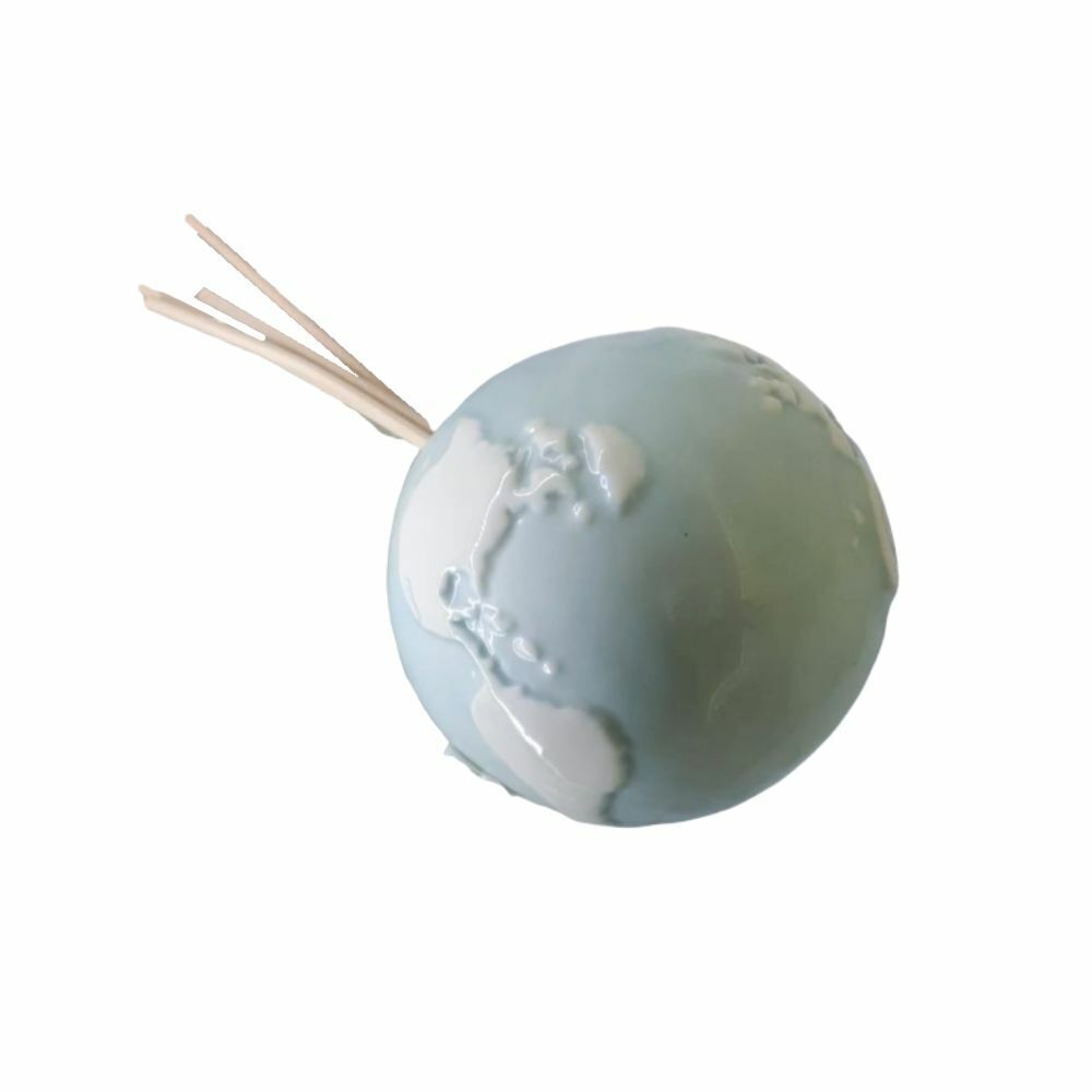 Ser Diffusore D' Aromi Mappamondo Globo ø10cm Made In Italy Porcellana Terra
