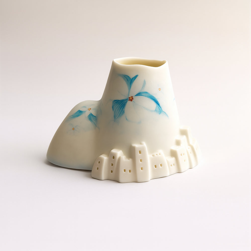 Ser Diffusore Vesuvio Porcellana Capodimonte H 10x16 cm Polvere