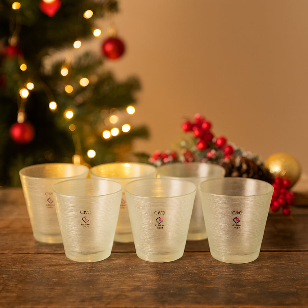 Set 6 bicchieri tumbler Cive vetro satinato 10,5x10 cm