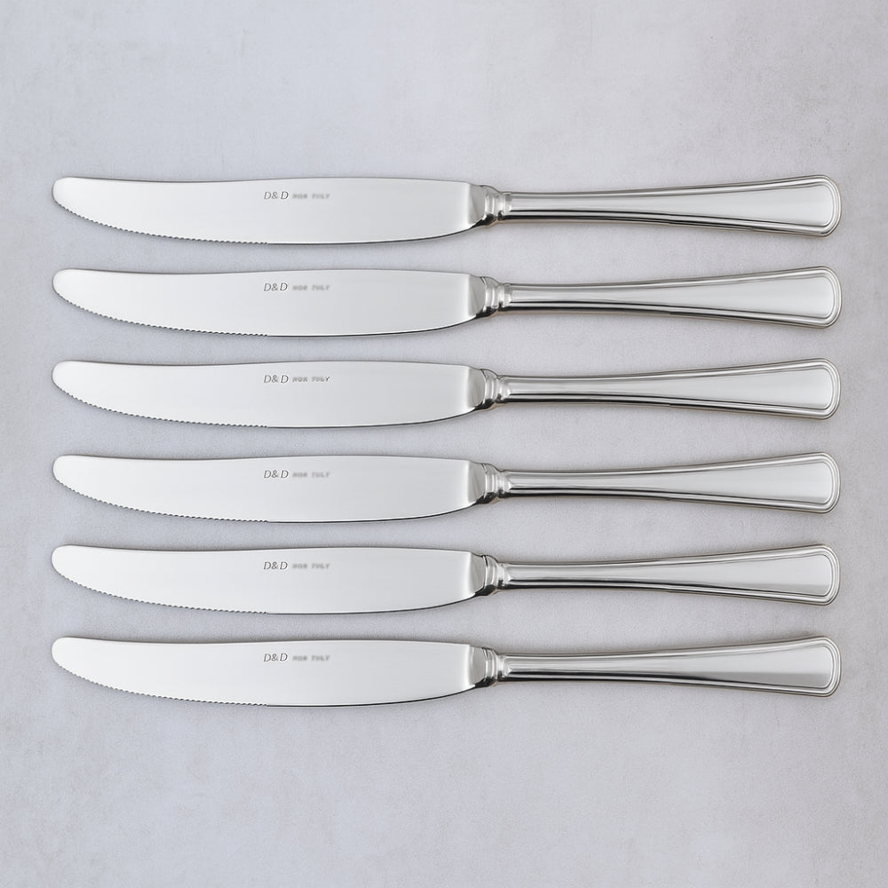 Set 6 coltelli tavola D&D Elegantia in acciaio inox H 22 cm