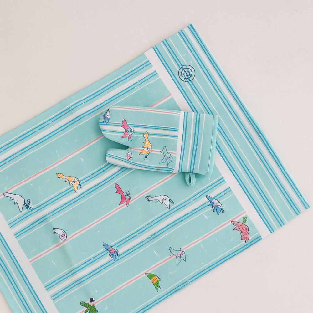 Set Egan Hotel Dadà tovaglietta e guanto in cotone colorato