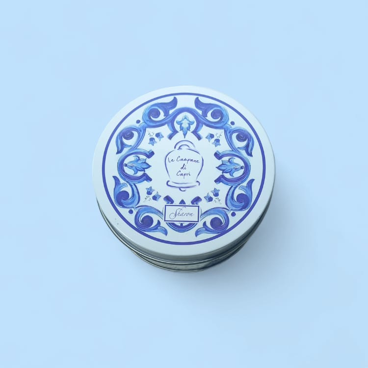 Sharon Campana di Capri Biscuit Avion Scatola in Latta H.5,5x10 c\ Confetteria Orefice 70Gr