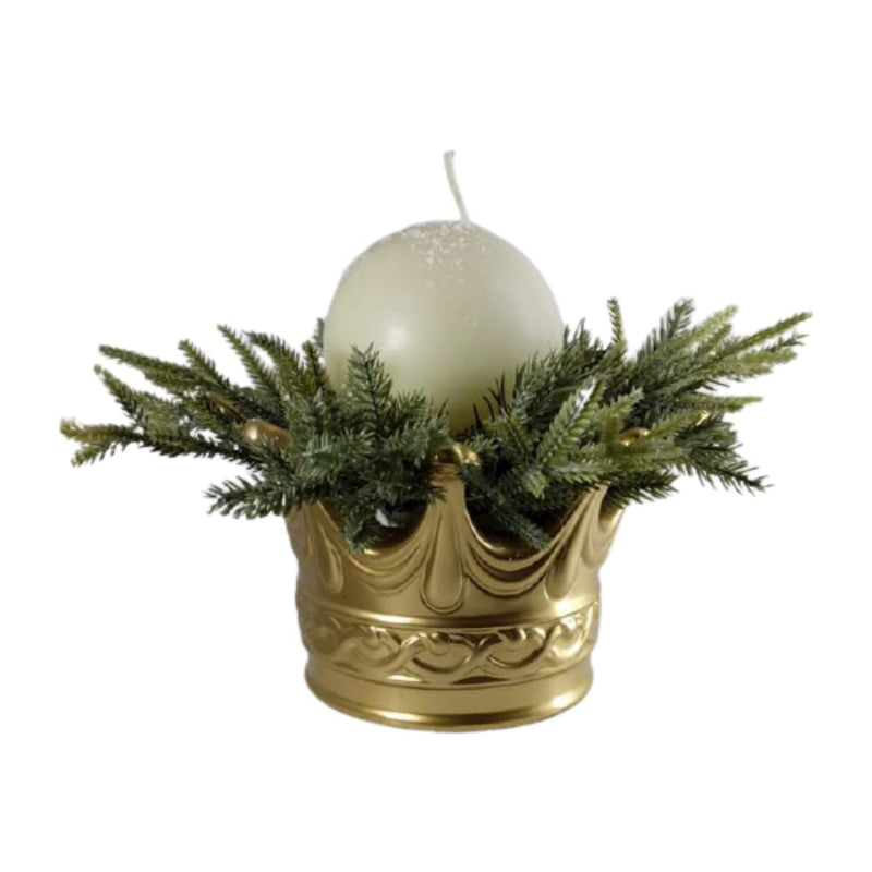 Sharon Corona Oro Stefany Maxy Oro In Fine Porcellana Porta Candele