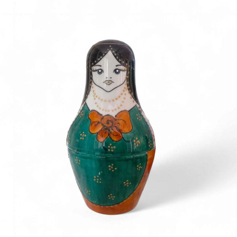Sharon - Bambola Matrioska Scatola Diffusore in Porcellana Decorata - h20 Made in Italy