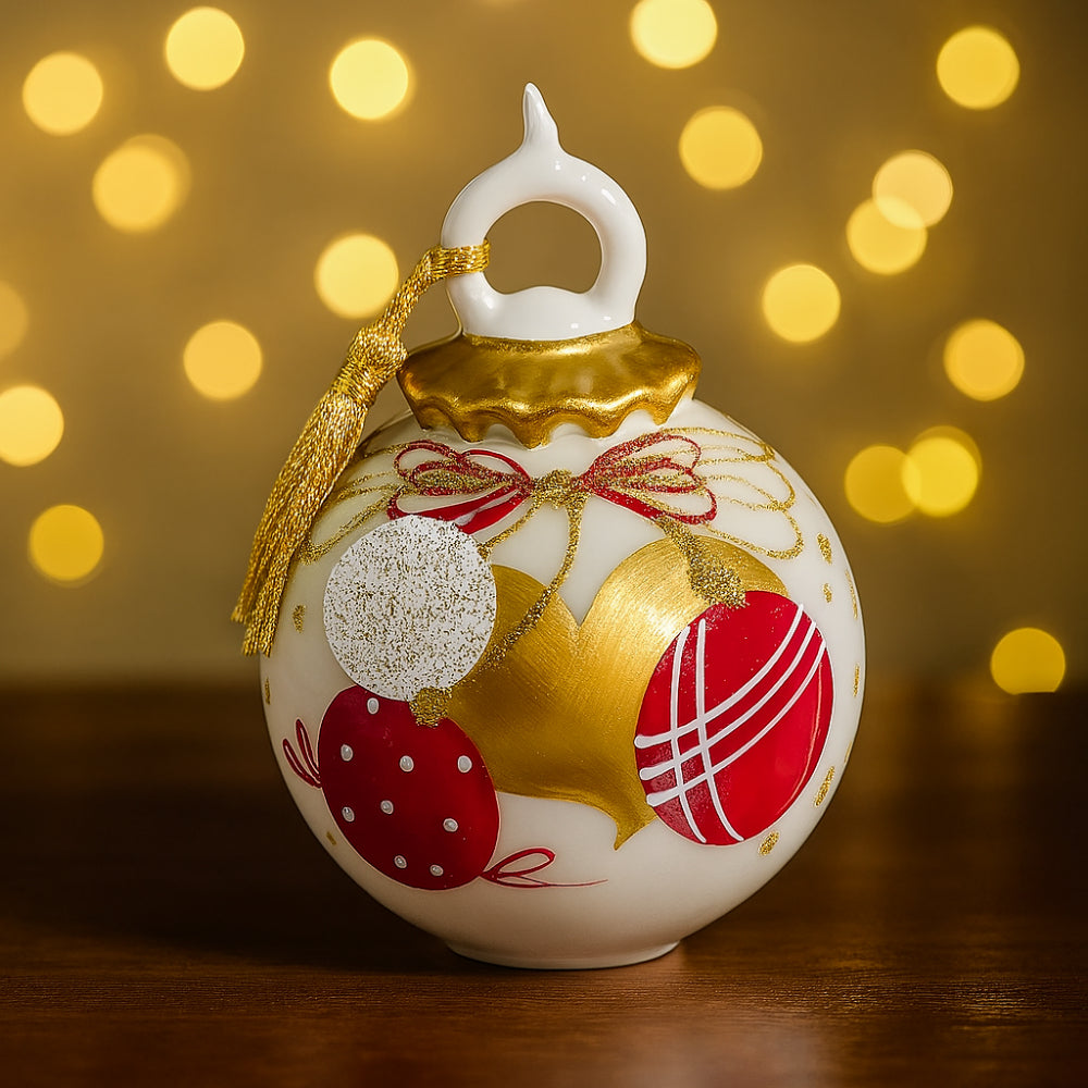 Sharon Collezione Sfere di Natale In Porcellana Decorate a Mano H13x10
