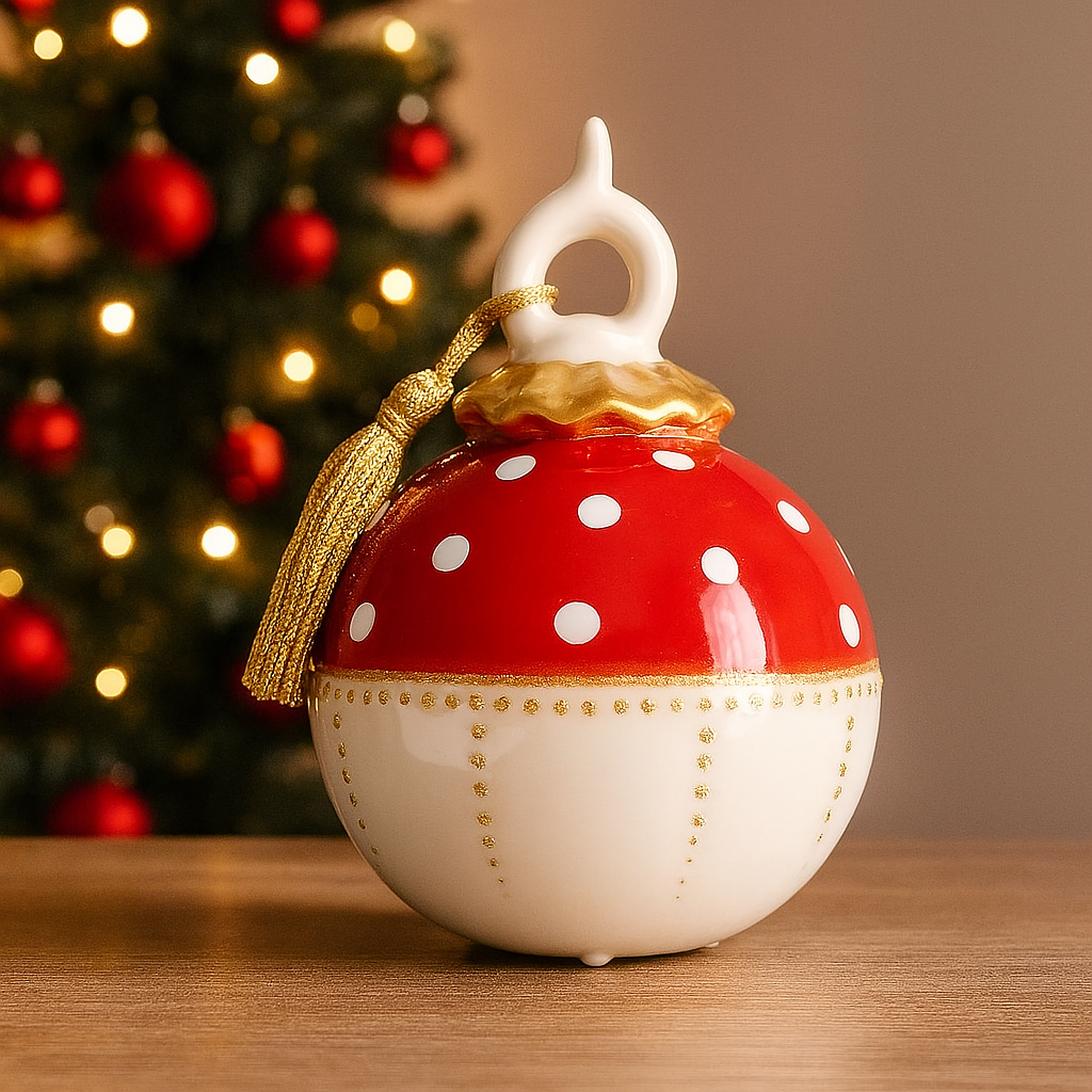 Sharon Collezione Sfere di Natale In Porcellana Decorate a Mano H13x10