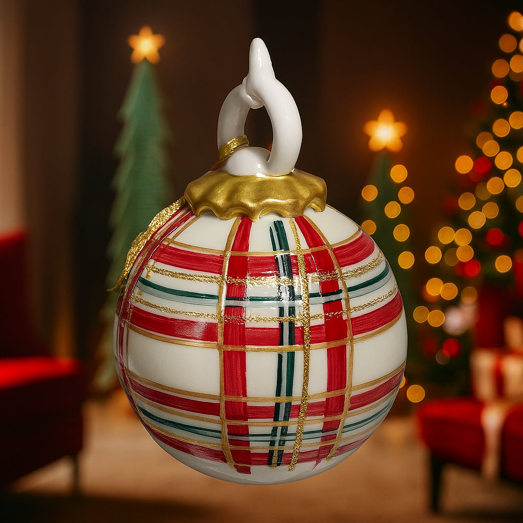 Sharon Collezione Sfere di Natale In Porcellana Decorate a Mano H13x10