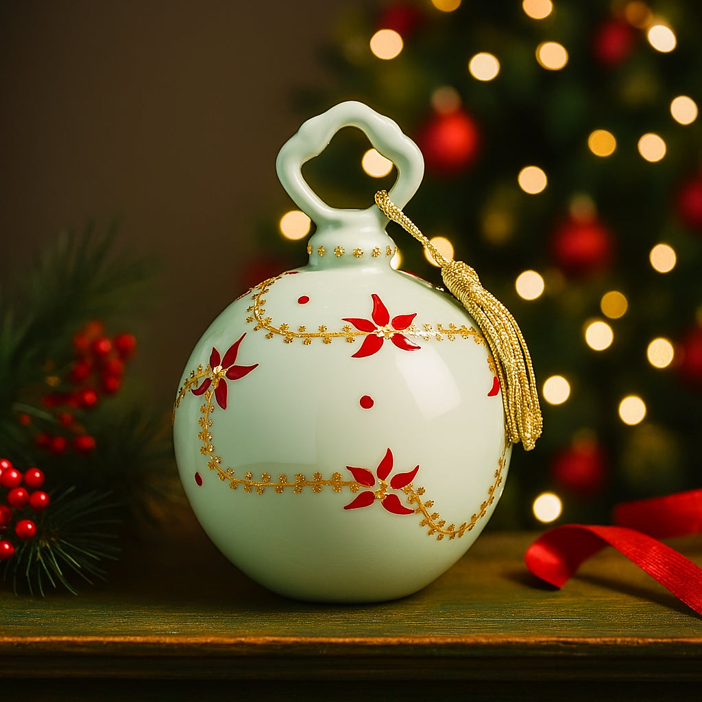 Sharon Collezione Sfere di Natale In Porcellana Decorate a Mano H13x10