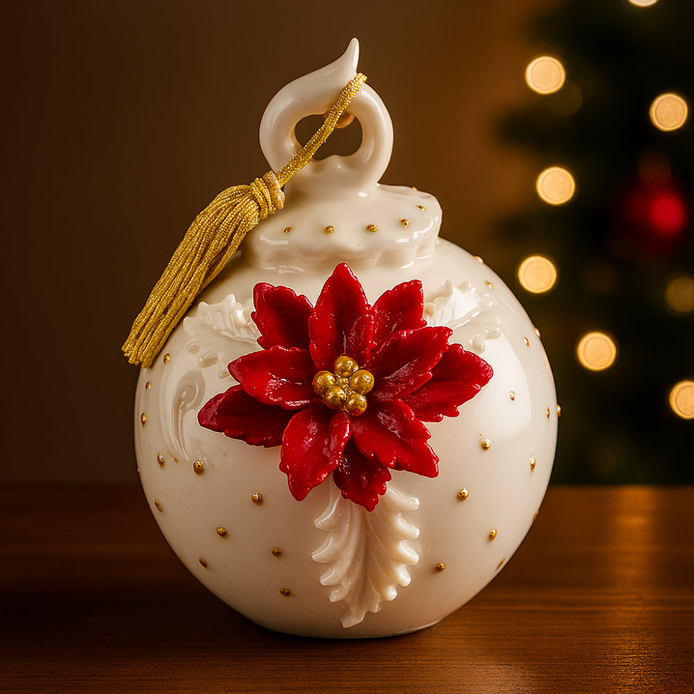 Sharon Collezione Sfere di Natale In Porcellana Decorate a Mano H13x10