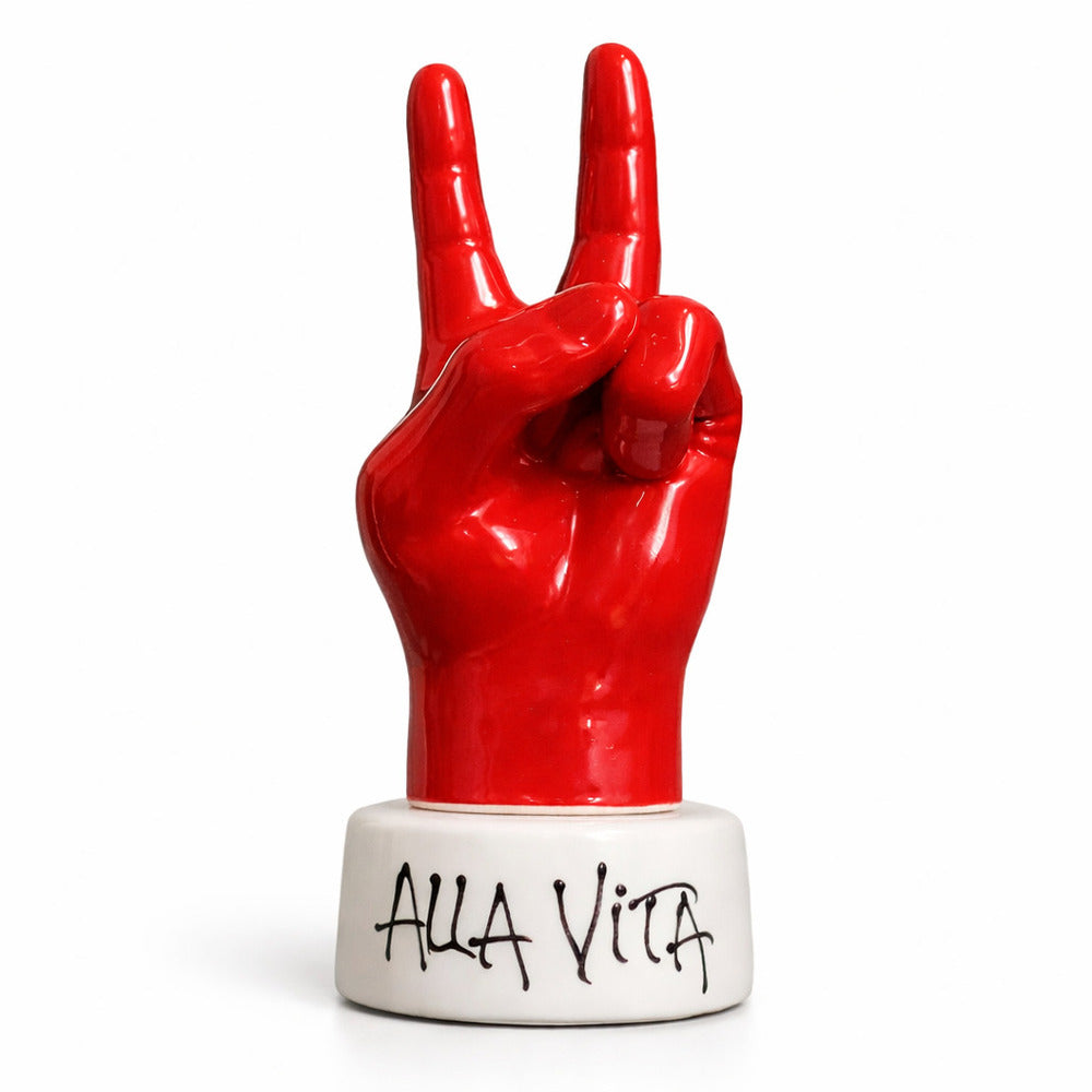 Sharon Mano Vittoria Portafortuna Ceramica Rosso H21x8 cm