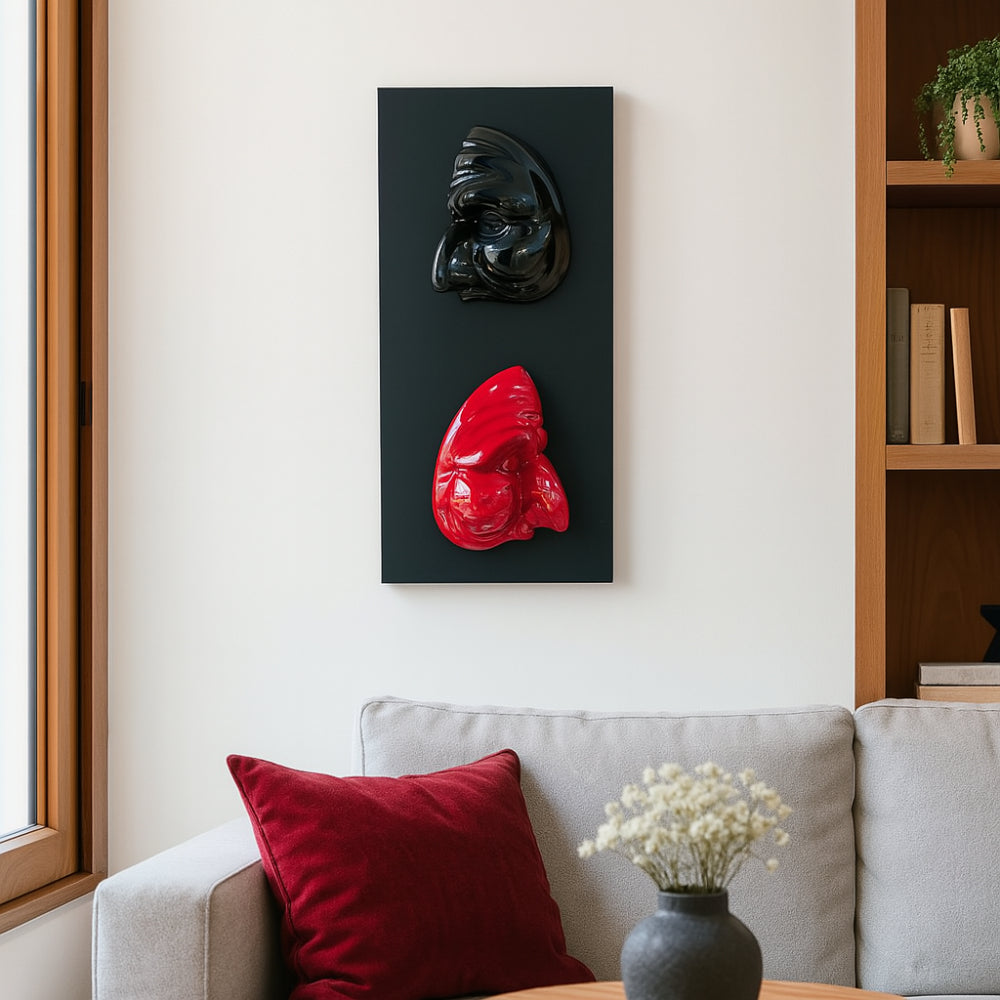 Sharon – Quadro Pulcinella Rosso Nero 34 cm – Le Favole