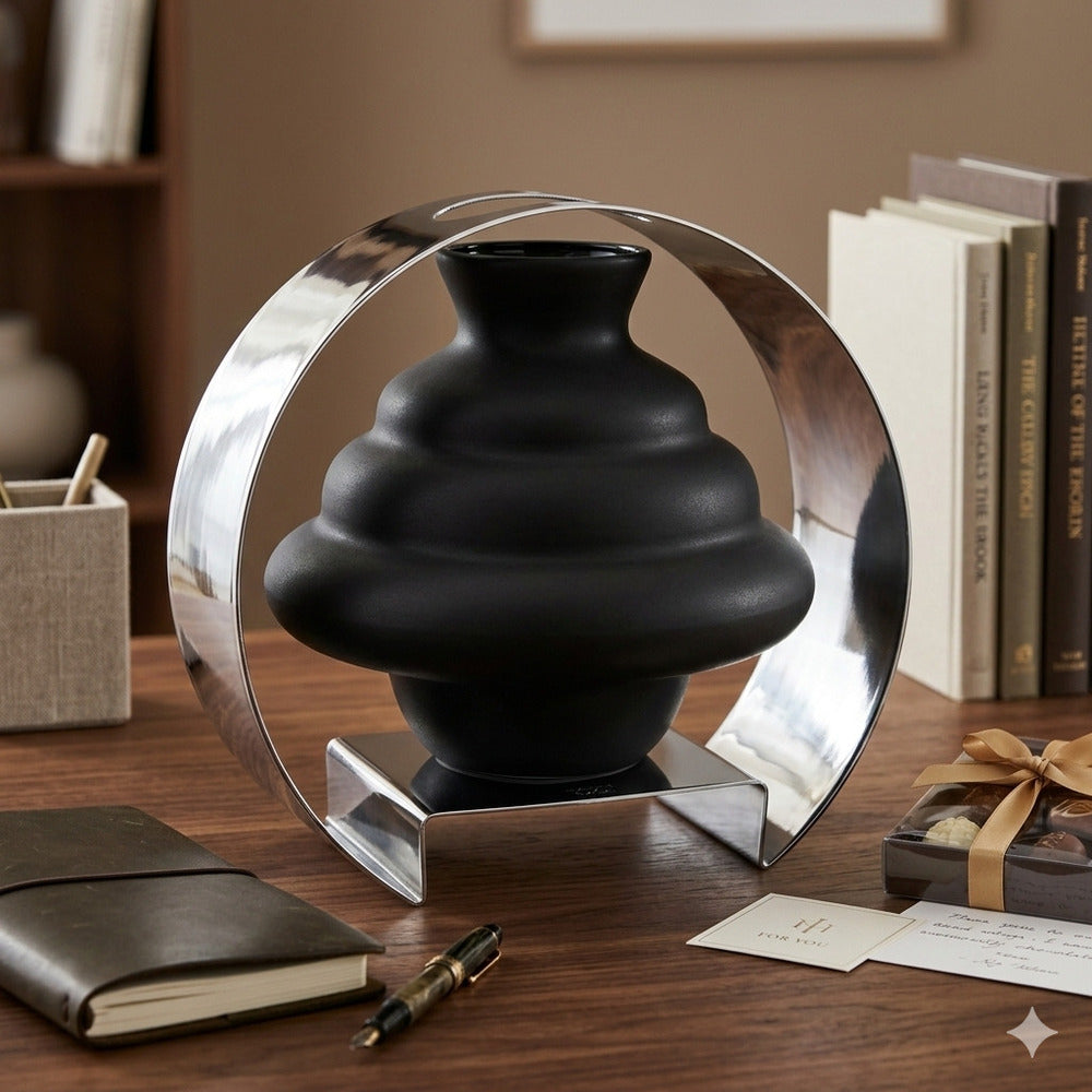 Sharon Vasetto Jasmine Bloom Metallo Cromo 20x20 cm