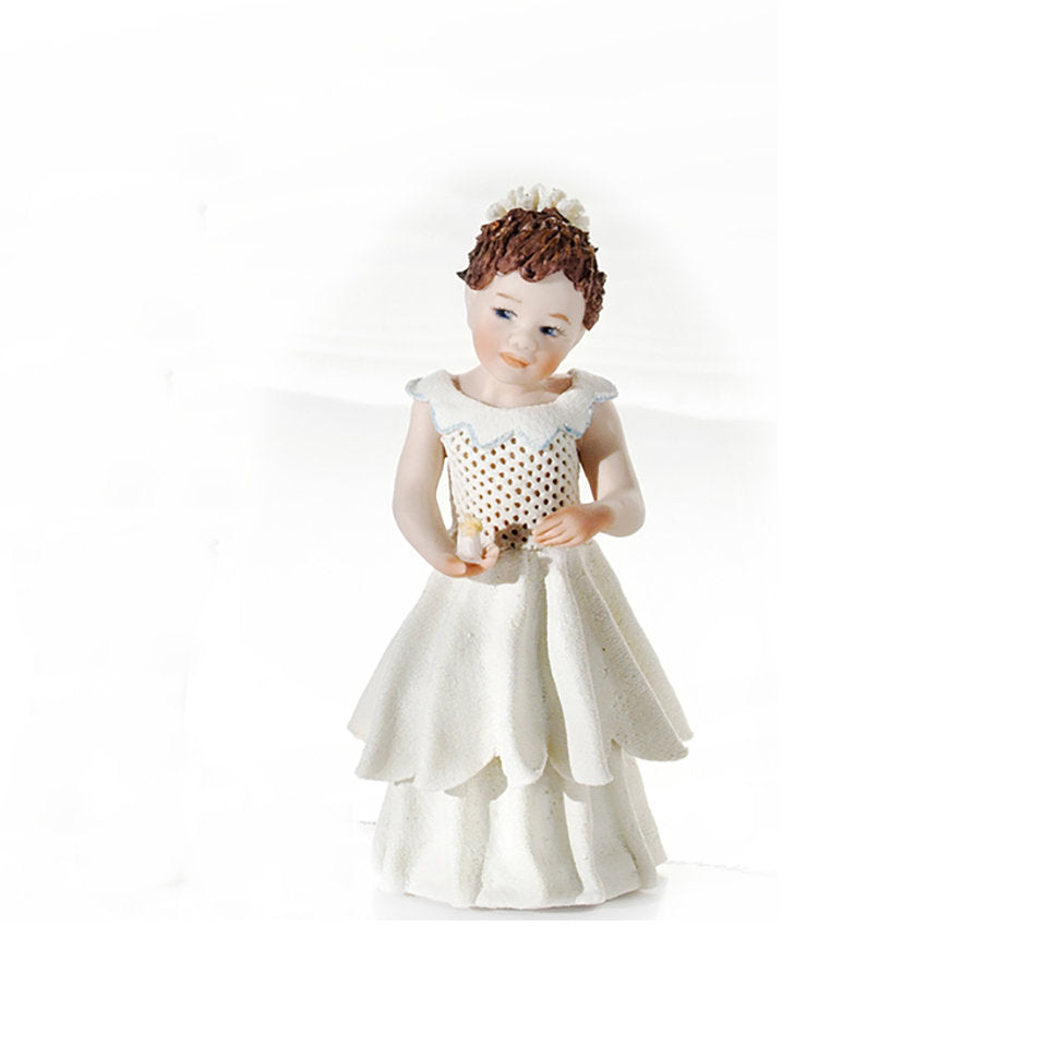 Sibania Statuina in Porcellana Comunione 4 H.12,5Cm Bambole Made in Italy da Collezion