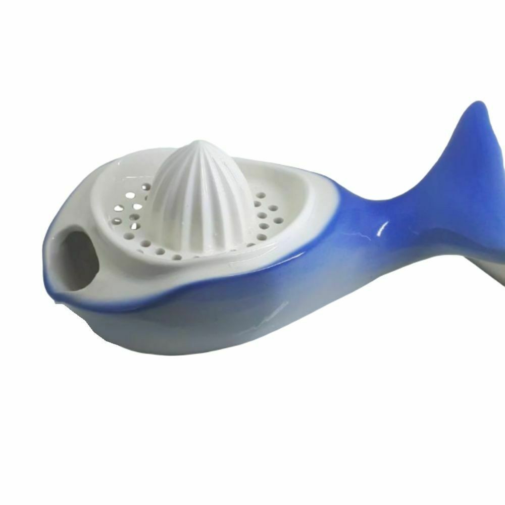Spago Di Terra Spremiagrumi In Ceramica Balena Di Pinocchio Blu Moby Made Italy