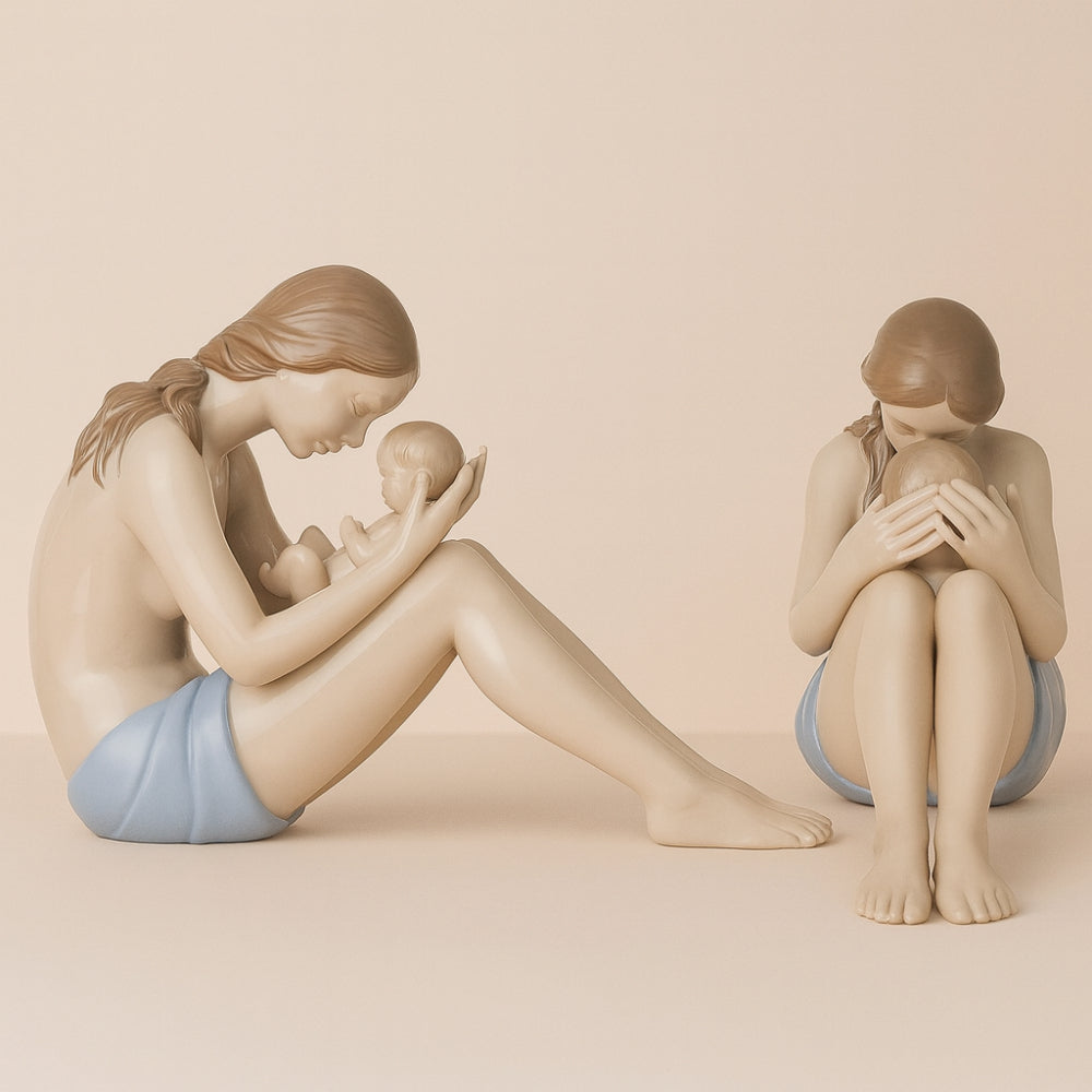 Statua maternità Nao Quello Che Più Voglio in porcellana Lladró H 22 cm