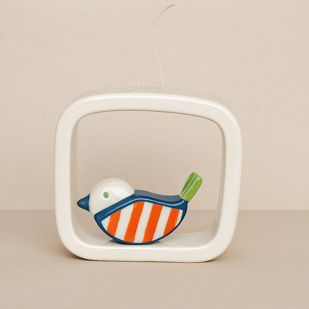 Terre di Scirocco Uccello Ceramica Colorato 10,5 × 10,3 cm