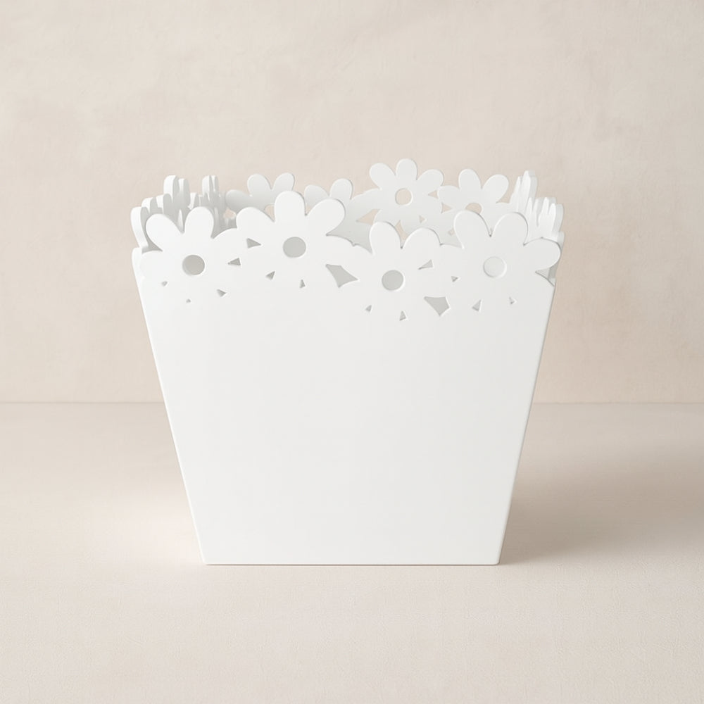Vaso bianco ottico Dillo in acrilico H 18x20 cm design moderno