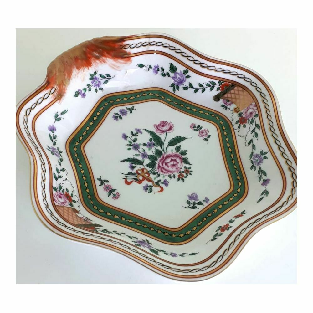 Vidal Made Portogallo Svuotatasche 20cm Centro Dipinto Mano In Porcellana Fine