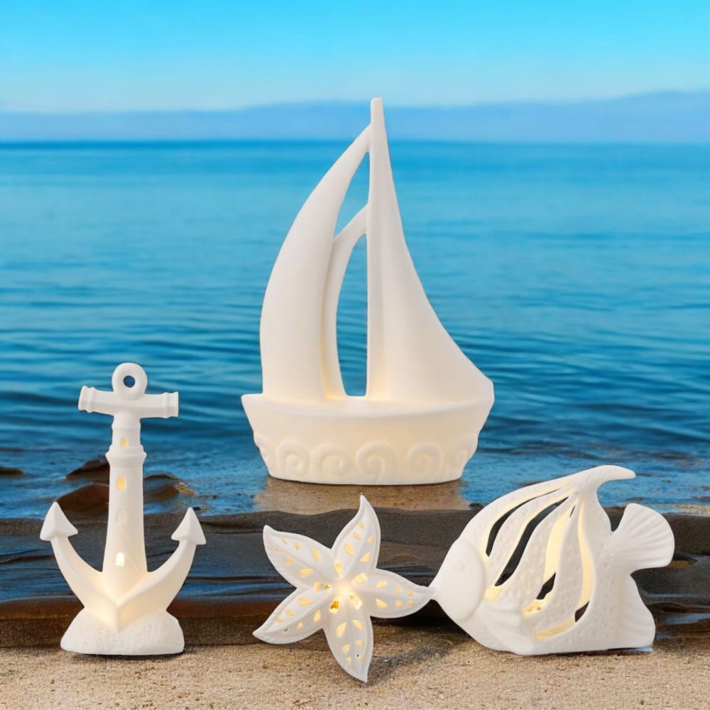 Ilary Queen Linea Led Mare - Ancora, Pesce, Stella Marina, Barca in Ceramica