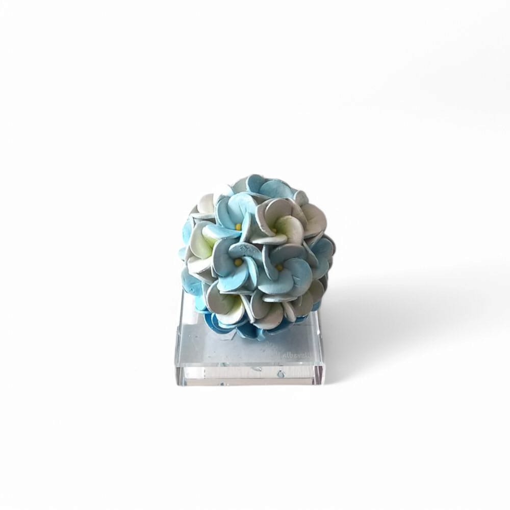 Gli Alberelli Piantine Natura Ortensia con Base in Ceramica di Capodimonte 7x9cm