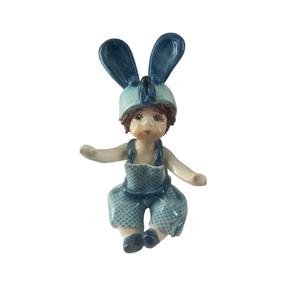 Zampiva – Bimbo Statua Coniglietto in Ceramica H.11 cm Made in Italy