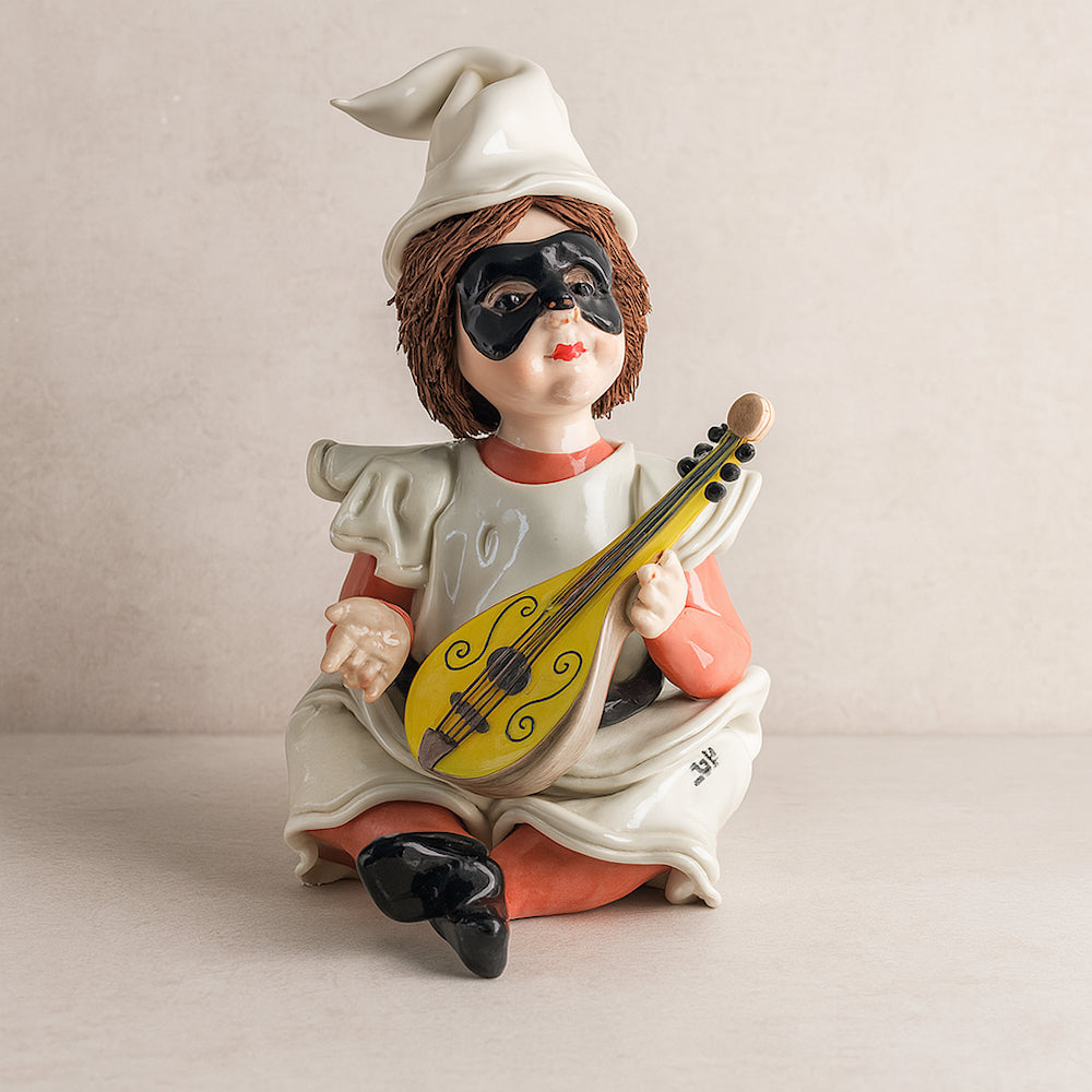 Zampiva – Pulcinella Maxy in Ceramica Dipinta a Mano 28x19x20 cm