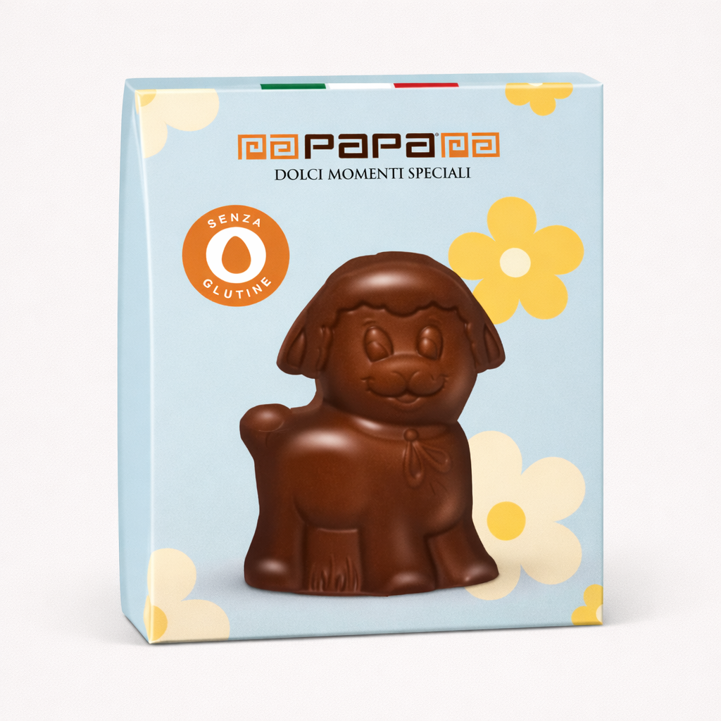 agnellino di cioccolato al latte papa 100 g senza glutine pasqua