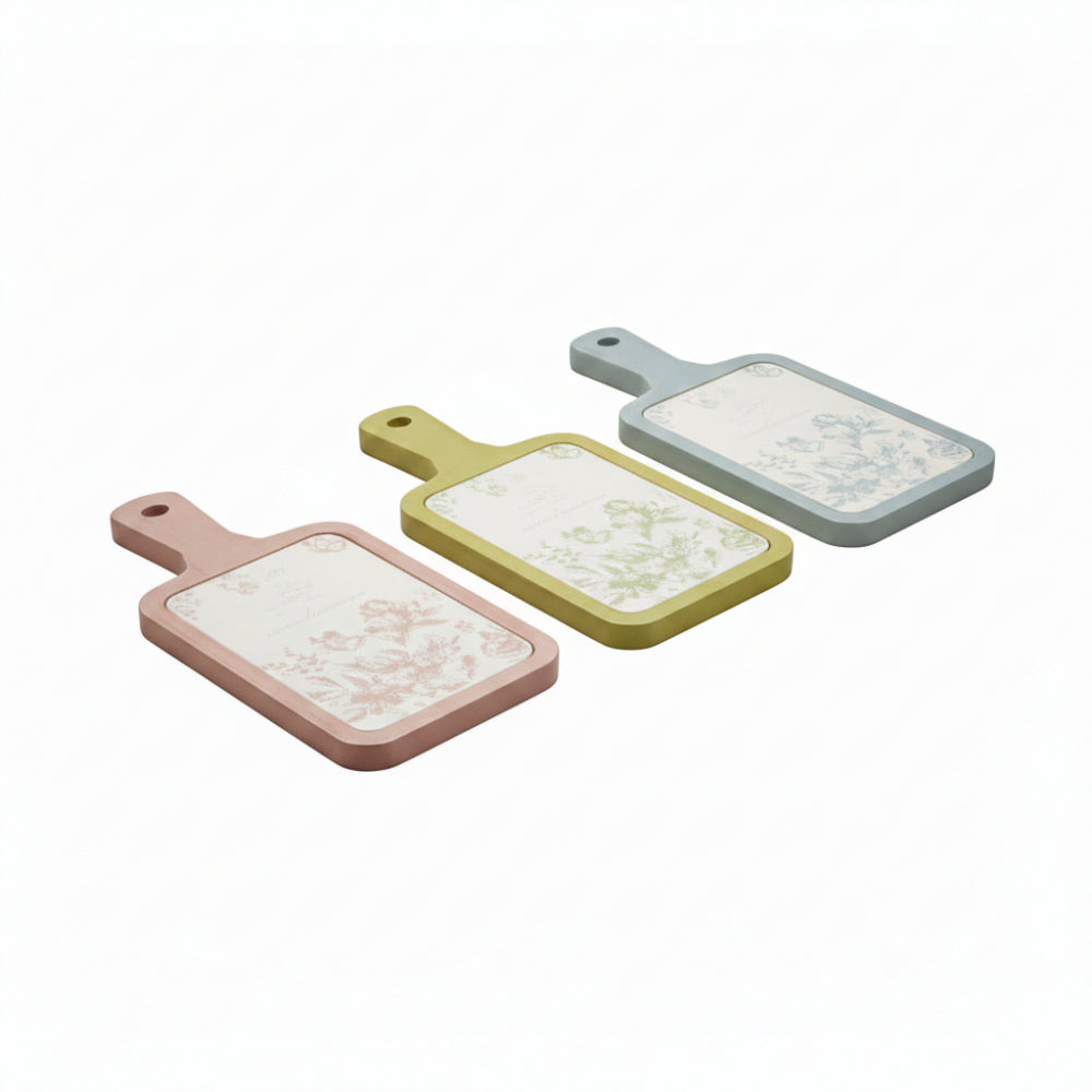 Madrhélen Tagliere Legno e Ceramica Linea Flora 30x14 cm