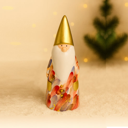 Babbomatto Babbo Natale Ceramica Dipinta a Mano H15 cm