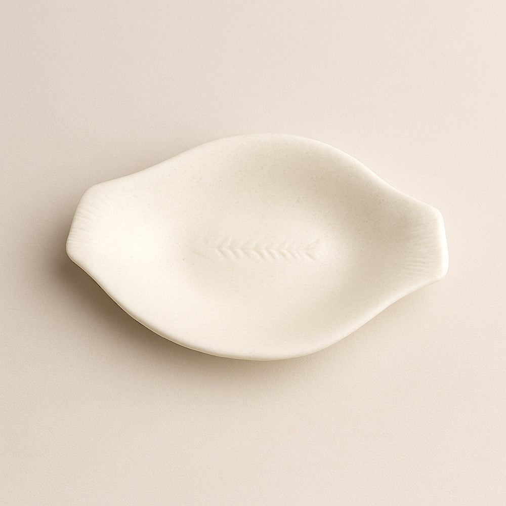 sVuotatasche Ovale Wald in Ceramica Bianca Kergres 23x14xH4,5 cm