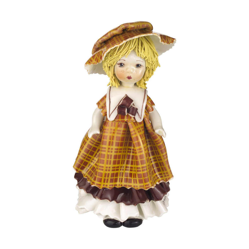 Zampiva Damina Bambola in Piedi con Vestitino H.15 Cm Made In Italy In Ceramica 00028