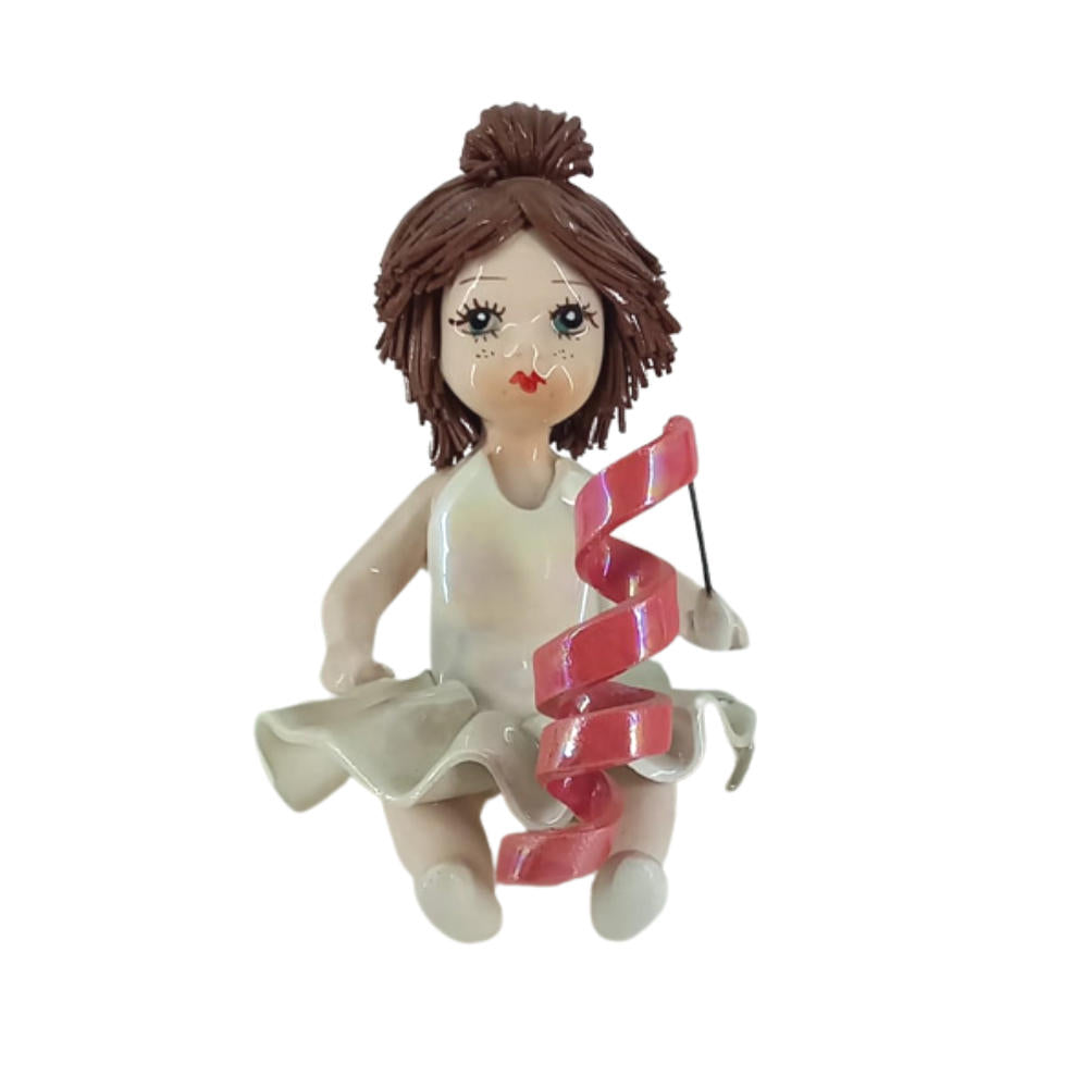 Zampiva Statua Ballerina Danza Artistica H.9 Cm Statuina In Porcellana Fine Made In Italy
