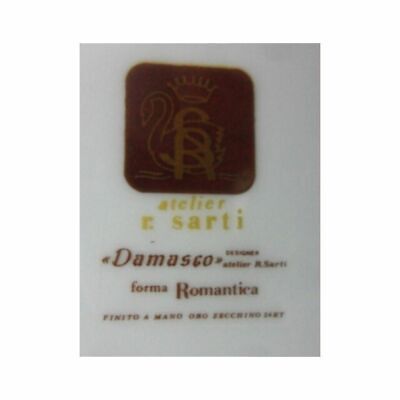 Atelier Sarti 34pz Servizio Piatti Tavola Per 10 Persone Damasco Verde In Porcellana